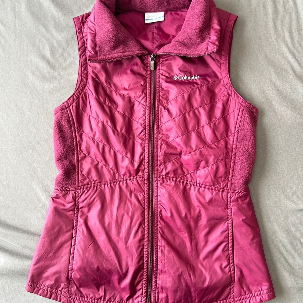 Columbia Pink Puffer Vest Lightweight Quilted